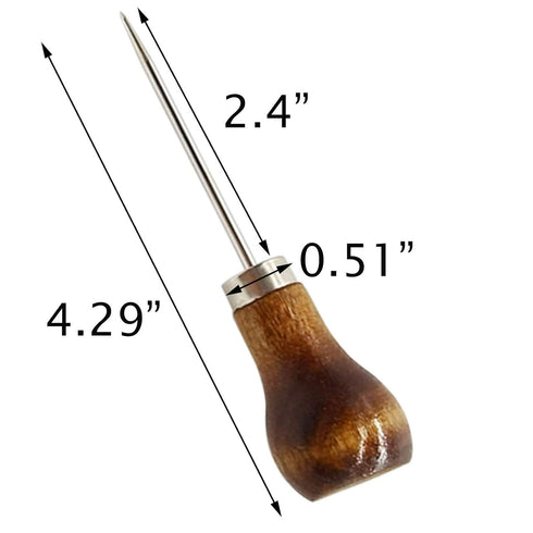 10PCS Wooden Handle Scratch Awl for Leather Punch Hole or DIY Handmade Pin Punching Needles...