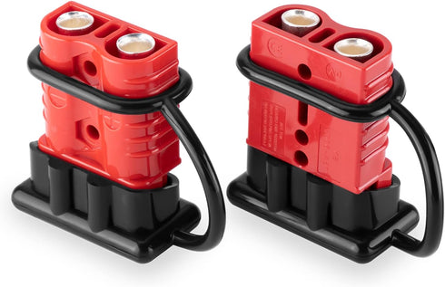 2-4 Gauge Battery Quick Connect Disconnect Electrical Plug Kit 175 Amps Wire Harness Plug for Winch Trailer, 2 Pack, Red...