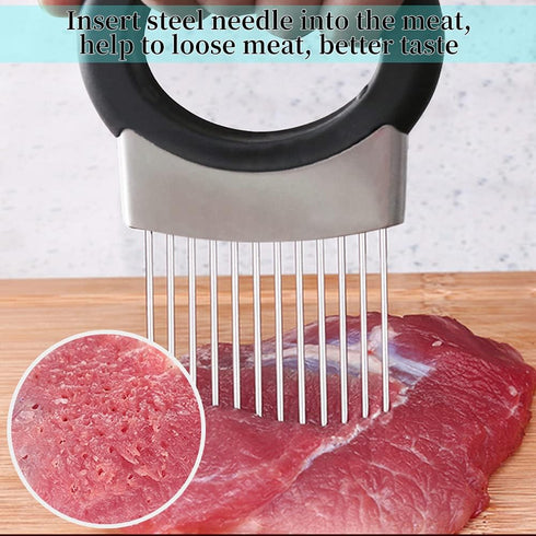 Newness Onion Holder for Slicing, Onion Cutter Vegetable Chopper, Chopper Slicing Assistant Tool for Meat, Onion, Potato, Tomato Home Kitchen Tool...