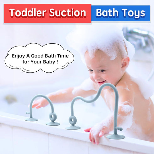 Baby Sensory Teething Chew High Chair Suction Toys for Infant Toddlers 6 12 18 24 Months, Food Grade Silicone Teether with Oak Loop Montessori Edu...