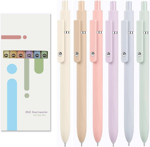 6Pcs Cute Gel Pens, 0.5mm Fine Point Smooth Writing Pens, Aesthetic Pens for Journaling Note Taking, Office School Supplies, Gifts for Women...