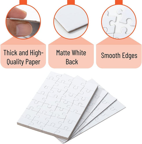 Mr. Pen- Blank Puzzle, 8 Pack, 28 Pieces/Pack, 5.5 x 8.1 Inches, White, Blank Puzzles to Draw on, White Puzzle, All White Puzzle, Blank Puzzle Pie...