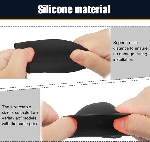 2 PCS Car Silky Smooth Gear Shift Head Cover, Elastic Anti-Stretch Environmentally Friendly Silicone Open Gear Knob Protective Cover, Decorative R...