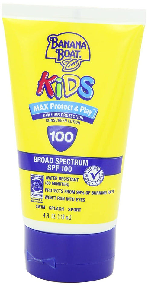 Banana Boat Kids Max Protect & Play Broad Spectrum Sunscreen SPF 100 4 oz...