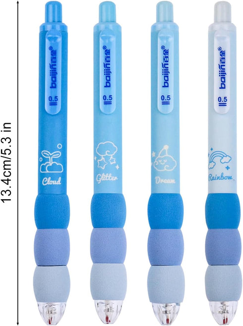 Gel Pens Set Cute Retractable Gel Black Ink Pens, Aesthetic Ballpoint Pens Needle Point Smooth Writing Medium Fine Point Tip for School Office Sup...