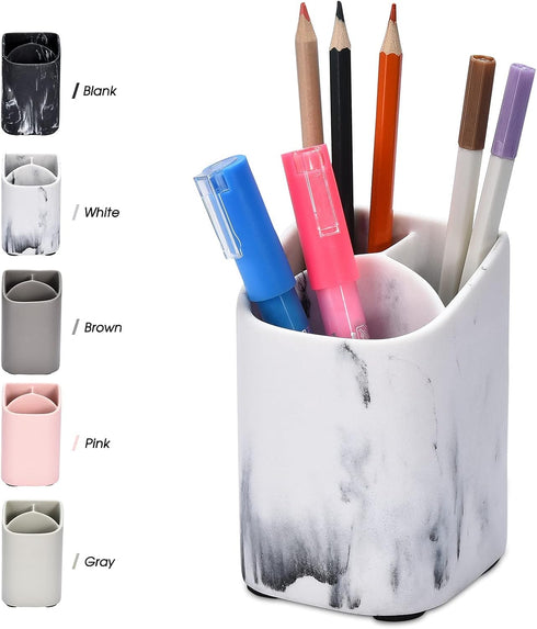 ZCCZ Toothbrush Holder for Bathroom - Perfect Electric or Kids Toothbrush Organizer - Premium White Marble Bathroom Accessory for Modern and Styli...