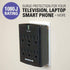 SANUS On-Wall Low Profile 1080J Fireproof Surge Protector with 6 AC Outlets & 3 Lines of Protection - Includes Power Signal Filtering Black...