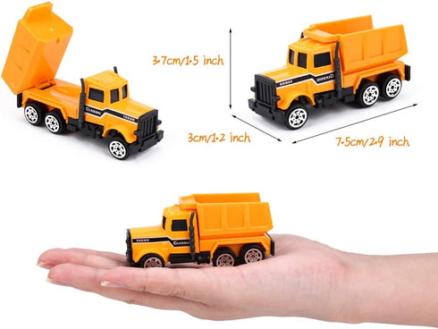 Small Construction Trucks , Kids Construction Vehicles Toy, Friction Powered Kids Dumper Truck, Bulldozers,Forklift,Tank Truck, Asphalt Car, Excav...