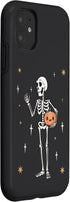 iPhone 11 Funny Halloween Skeleton Holding Jack-O-Lantern Pumpkin Case...