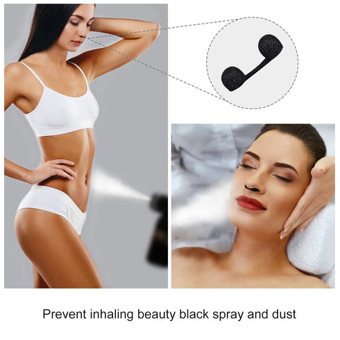 50 Pieces Nose Filters for Spray Tanning, Elera Disposable Plugs Supplies for Spray Tanning Nose Protection Allergen Blocker (Black)...