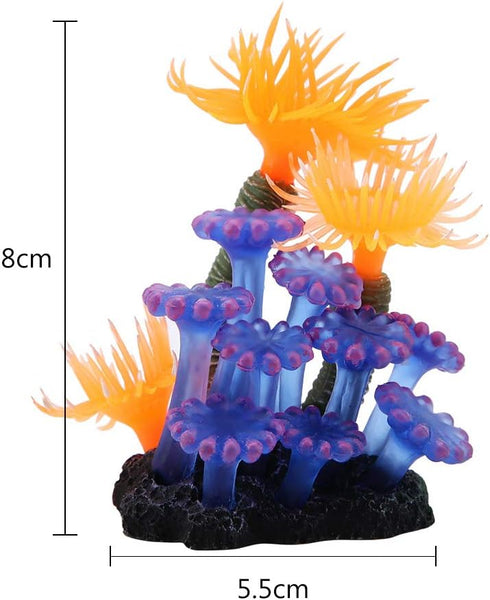 TOPINCN Artificial Coral, Simulation Plant Luminous Silicone Coral Sea Anemone for Fish Tank Landscape Decoration Aquarium Ornaments...