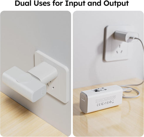 Mini Portable Charger 5000mAh, Magnetic Small Power Bank for Apple Watch, Fast Charging Battery Pack with Built in Foldable USB Connectors for iPh...
