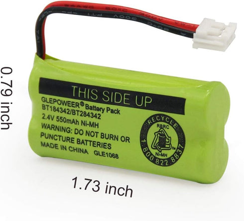 BT184342/BT284342 Cordless Phone Battery Pack Compatible with BT18433/BT28433 BT1011 BT1018 BT1022 BT1031 CS6219 CS6229 DS6151 L602 L701 Handset(2...