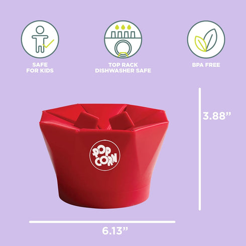 Chef'n PopTop Microwave Popcorn Popper (Cherry)...