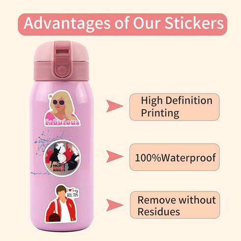 55pcs High School Musical Stickers Decals for Laptops Water Bottles Toys and Gifts for Teens,Girls,Perfect for Laptop,Phone,Skateboard,Travel...
