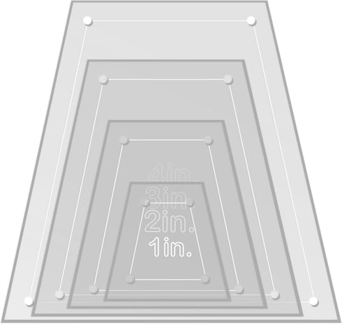 Quilting Acrylic Template Set | Precision Tools for Quilting Enthusiasts | Tumbler Blocks Design | includes Sizes 4", 3", 2", 1" | 1/8 Clear Acryl...
