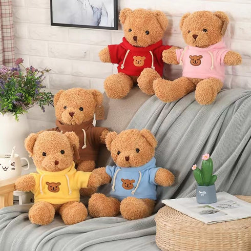 Teddy Bear Stuffed Animal, Soft Cuddly Teddy Bear Plush Toy, Birthday Christmas Valentine’s Day Gift for Kids Girlfriend (Red-B,11.8inch)...