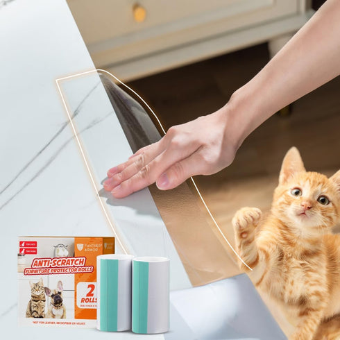 Panther Armor Anti Scratch Furniture Protector, 2X Rolls, Furniture Scratch Guards for Cats, Furniture Protectors from Cats Scratching, 4in x 20ft...