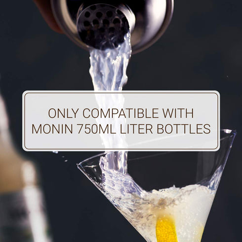 Monin - Syrup Pump, Exclusively for 750ml (25.4 fl oz) Glass Bottles | Mess-Free Dispensing + Tip Cover Included (White)...