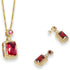 Women Jewelry Set Rhinestone Zircon Emerald Pendant Necklaces & Earrings Set 925 Sterling Silver Created...