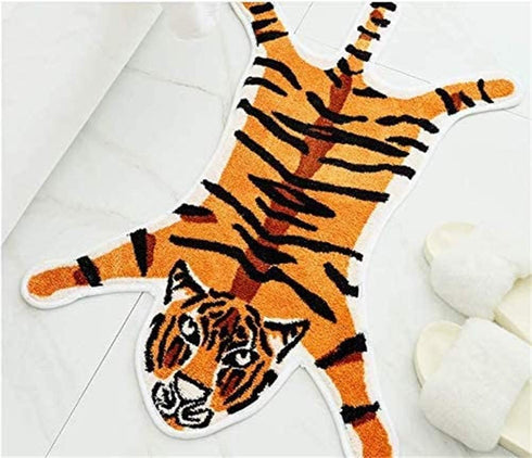 Tiger Print Rug,Cute Faux Tiger Rug Small Area Rugs for Home Decor Fluffy Animal Print Kids Carpet for Livingroom Bedroom,Orange 1.8x2.8 ft / 21.6...
