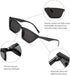 BOJOD Square Cat Eye Sunglasses For Women Fashion Vintage Trendy Cateye Sunglasses For women Black...