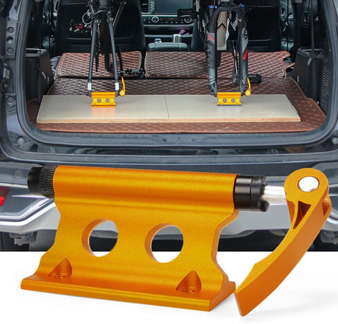 Bike Fork Mount,CNC Aluminum Alloy Bicycle Front Fork Fixed Clip Luggage Rack Quick Release Fork Mount Truck Bed Bicycle Carrier Portable for Truc...