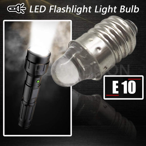 Ruiandsion 4pcs E10 LED Bulbs 3V 6000K White LED Bulbs for Torchlight Flashlight Torch Light,Negative Earth...