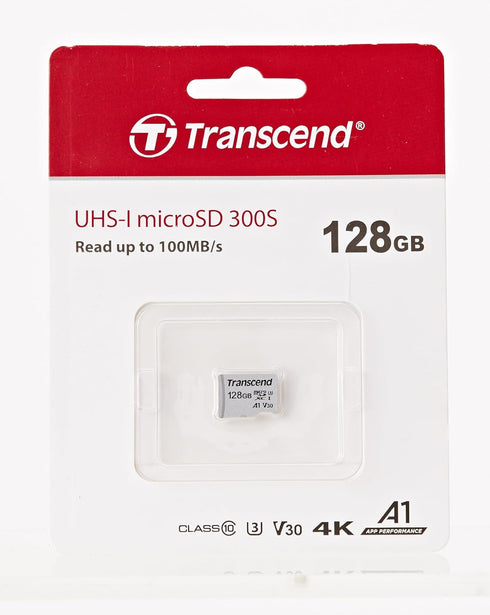 Transcend TS128GUSD300S 128GB MicroSDXC Class 10 UHS-1 U3 A1 V30 Memory Card...
