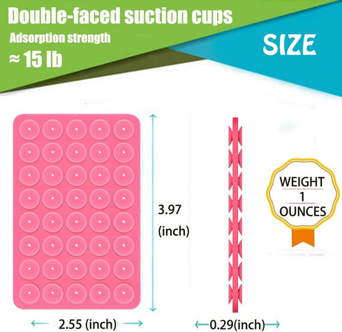 Silicone Suction Phone Case Mount (Compatible iPhone and Android Cellphone case, Hands-Free Phone Accessory Holder for Selfies and Videos) Fidget ...