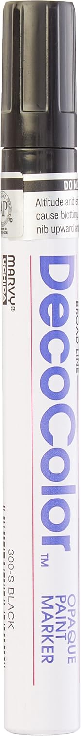 UCHIDA 300-C-1 Marvy Deco Color Broad Point Paint Marker, Black 7.25 x 1.88 x 0.5...