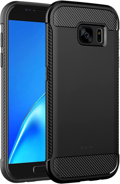 JETech Slim Fit Case for Samsung Galaxy S7 5.1-Inch, Thin Phone Cover with Shock-Absorption and Carbon Fiber Design (Black)...
