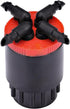 Raindrip QB10UB Cuatro-Flo Four Bubbler, 10 GPH Per Outlet, 1/2 in. FPT Inlet Irrigation Emitter, Pack of 1, BlackRed...