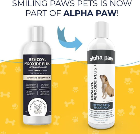 Smiling Paws Pets - Itch Relief Shampoo for Pets - Contains Benzoyl Peroxide - Kills Fleas - Relieves Allergies, Itching, Dermatitis, Mange, Dandr...