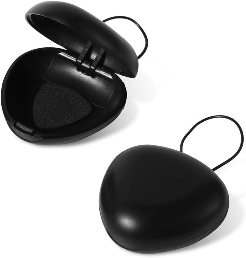2pcs Ear Plug Carrying Cases, Small Earplug Storage Case Black Triangular Earbud Case Holder with Lanyard Mini Portable Case for Travel Business O...