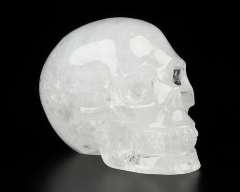 Skullis 2.0" Quartz Rock Crystal Carved Crystal Skull- Hand Carved Gemstone Fine Art Sculpture....