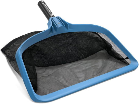 KEMANO Professional Pool Leaf Rake, Heavy Duty Cleaning Tool with Deep Fine Nylon Mesh Net Bag, Debris Pickup, Works with Universal Pool Pole...