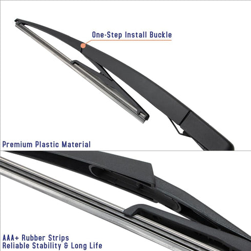 Rear Windshield Wiper Arm Blade Assembly Kit Compatible with 2008-2013 Nissan Rogue, 2011-2017 Nissan Juke Rear Window Wiper Replacement 28780JM00...