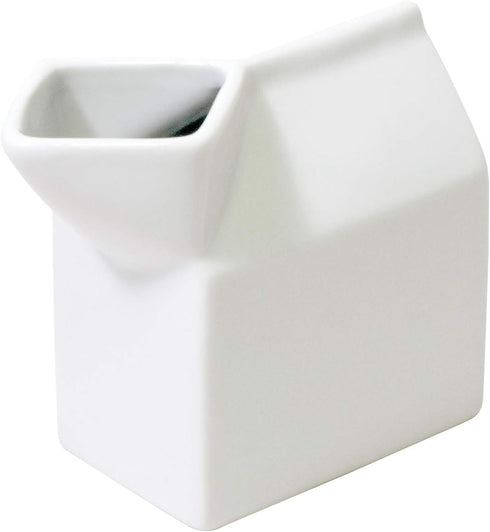 HIC Kitchen Milk Carton Creamer, Fine White Porcelain, 6-Ounces...