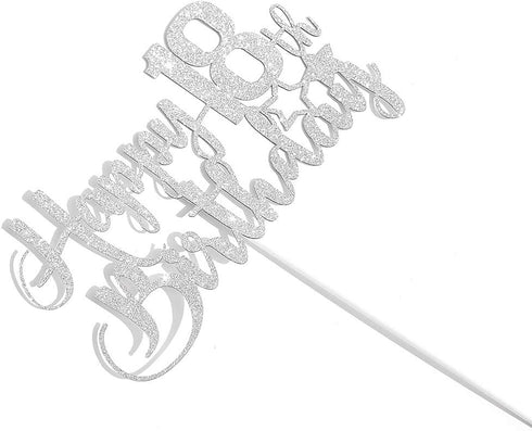Silver Glitter Happy 18th Birthday Cake Topper - 18th Birthday Cake Topper, 18th Birthday Party Decoration...