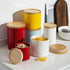 Sweejar Kitchen Canisters Ceramic Food Storage Jar, Stackable Containers with Airtight Seal Wooden Lid for Serving Coffee Bean, Flour, Tea, Spice ...