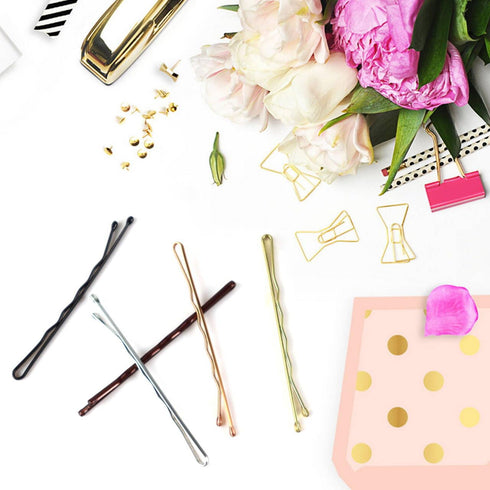 Bobby Pins, 250 Count Hair Pins Bulk Sliver Bobby Pins Brown Pins Gold Bobby Pins Blonde Hair Black Bobby Pins with Box For All Hair Types, 2.2 In...