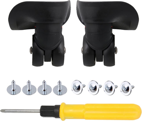 BQLZR Black Suitcase Wheels Replacement Left & Right Plastic Swivel Caster Wheels with 4 Holes,Hole Pitch: (1.42"/1.65"/1.97"/1.42"), for Luggage ...