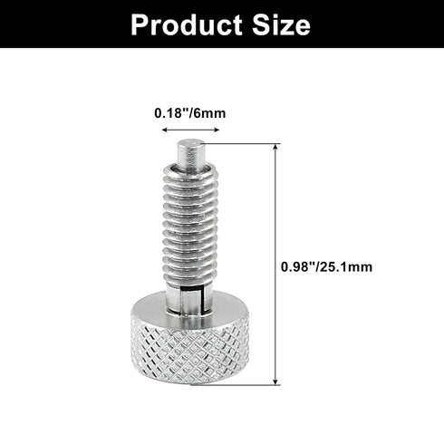 2 Pack Hand Retractable Spring Plunger M6 Type Quick Release Pins Rolling Toolbox Knurled Handle Stainless Steel Spring Pin(Silver)...