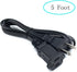 5 FT Extension Cord, Indoor Extension Cord Black, 18 AWG Small Short 2 Prong Power Cord, Female Male Low Profile Plug 3 Pack...