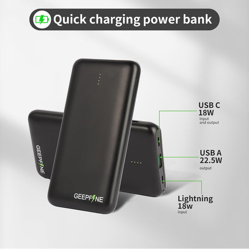 GEEPFINE 5V 2A Portable Charger 10000mah for Heated Vest,Portable Charger Fast Charging Power Bank PD20W QC22.5W External Battery for Phones,Porta...