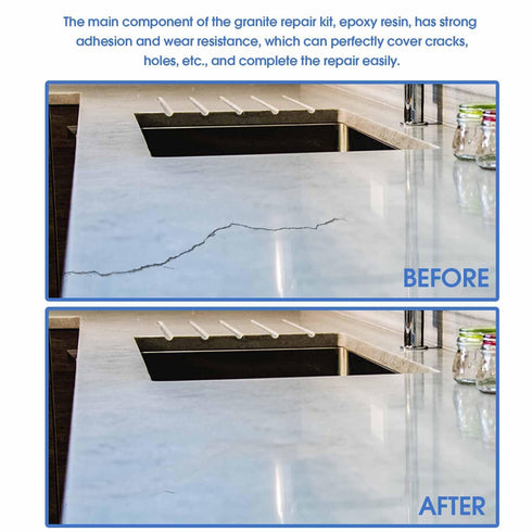 Quartz Countertop Chip Repair Kit - White Granite & Marble Repair Kit, Suitable for Granite, Marble, Quartz Stone, and Other Stone Surface Crack Q...