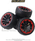 4Pcs Hex Wheel Rims Rubber Tires Set 12mm OD 2.55" Compatible with 1/10 RC On-Road Touring Dri-ft Car H-S-P Red-cat H-P-I Tami-ya Hex Wheel Rims R...