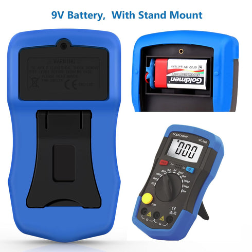 Digital Multimeter Capacitance Meter 200pF-20mF Meter Capacitor Handheld Multimeter Tester with Multi Testers Manual Range Measure Tool, Back Ligh...