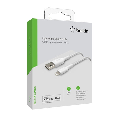 Belkin BoostCharge Lightning Cable - 9.8ft/3M - MFi Certified Apple iPhone Charger USB to Lightning Cable - iPhone Cable - iPhone Charger Cord - A...